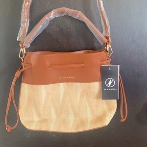 NWT Manaola Hawaii Drawstring Brown Kanaloa Handbag Crossbody Bag